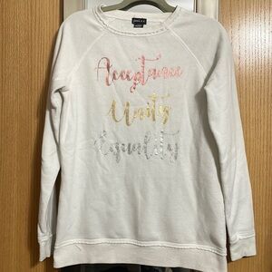 Joei & I size medium crew neck sparkle sweatshirt Acceptance Unity Equality